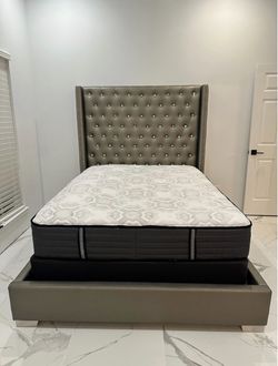 GREY BED - TALL HEADBOARD 🛏️🩶