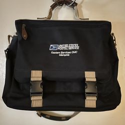 Large UNITED STATES POSTAL SERVICE MESSENGER BAG, Black/beige