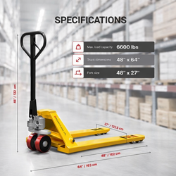 Manual Hand Pallet Jack 48"X 27" Fork 6600 LB Truck Pickup Only