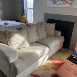 Beige Chenille Couch