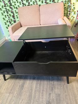 Black coffee table that opens up