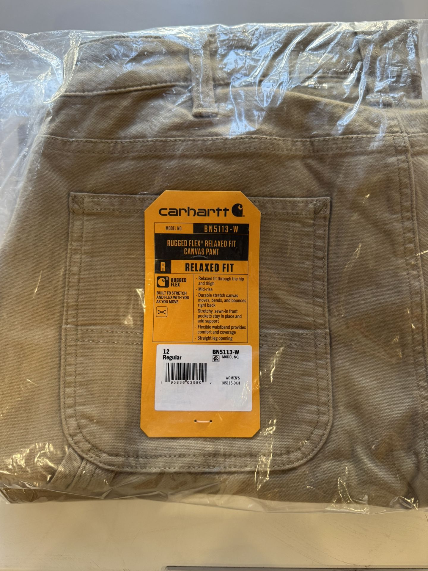 Carhartt Women’s Rugged Flex Canvas Pants – Size 12 Regular (Brand New)