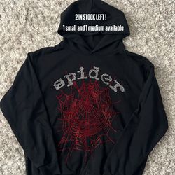 Red/white/black rhinestone spider hoodie