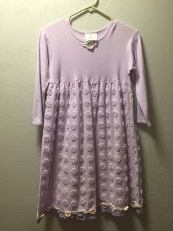 Girls Rose Chenille Dress, sz 6x(more like 12)