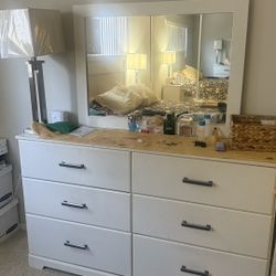 Mirrored Dresser And Night Stand