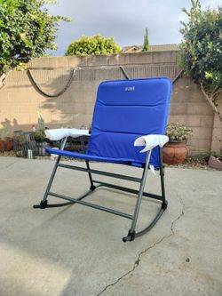 blue Uline XXL folding rocking chair