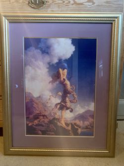 “Ecstasy” Painting By Maxfield Parrish Framed approx 32”H X 25”W