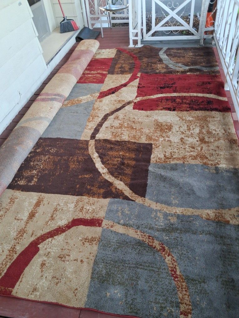 Unique Loom Barista 9 x 12 (ft) Loomed Polypropylene Multi Rectangular Indoor Geometric Area rug