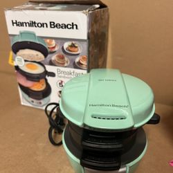 Hamilton Beach Breakfast Sandwich Maker – Egg Cooker, Easy Breakfast Maker (Mint)