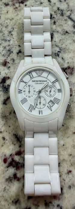 Emporio Armani Ceramica White Chronograph Watch