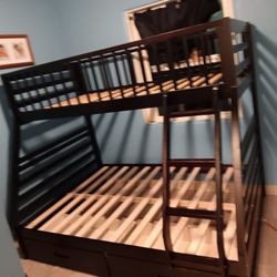Twin/Full Bunkbed W/2 STORAGE DRAWERS(Mattress Included:$689)