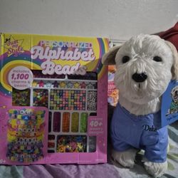 Personalized Alphabet Beads + Teddy Dog
