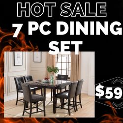 7 Pc Dining Set 