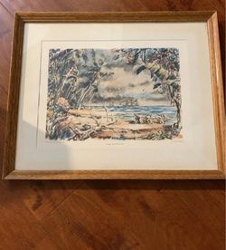 Vintage Texas Navy Off Yucatan 1843 E.M. Schweitz Humble Way Print 21x17