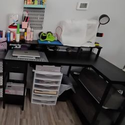 Cricut Machines, HTVRONT Auto Heat Press Machine, L Shape Desk And Heavy Duty Work Table
