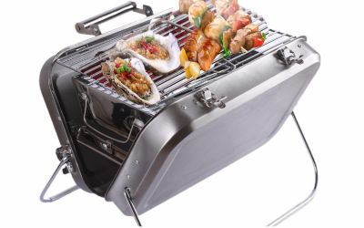通用 BBQ Grill Charcoal Portable Charcoal Barbecue Grill Small Portable BBQ Grill Suitcase for Outdoor Picnic Patio Backyard Hiking Camping Cooking-12.4