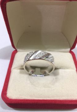 Silver band Cubic Zirconia Size 11 1/2