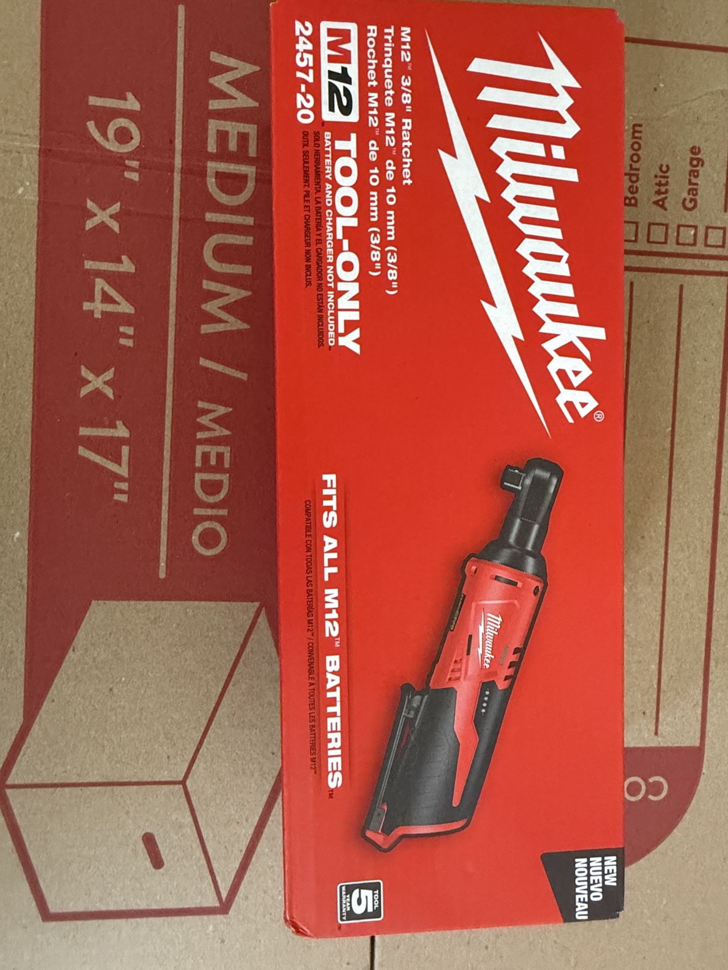 M12 12V Lithium-Ion Cordless 3/8 in. Ratchet (Tool-Only)