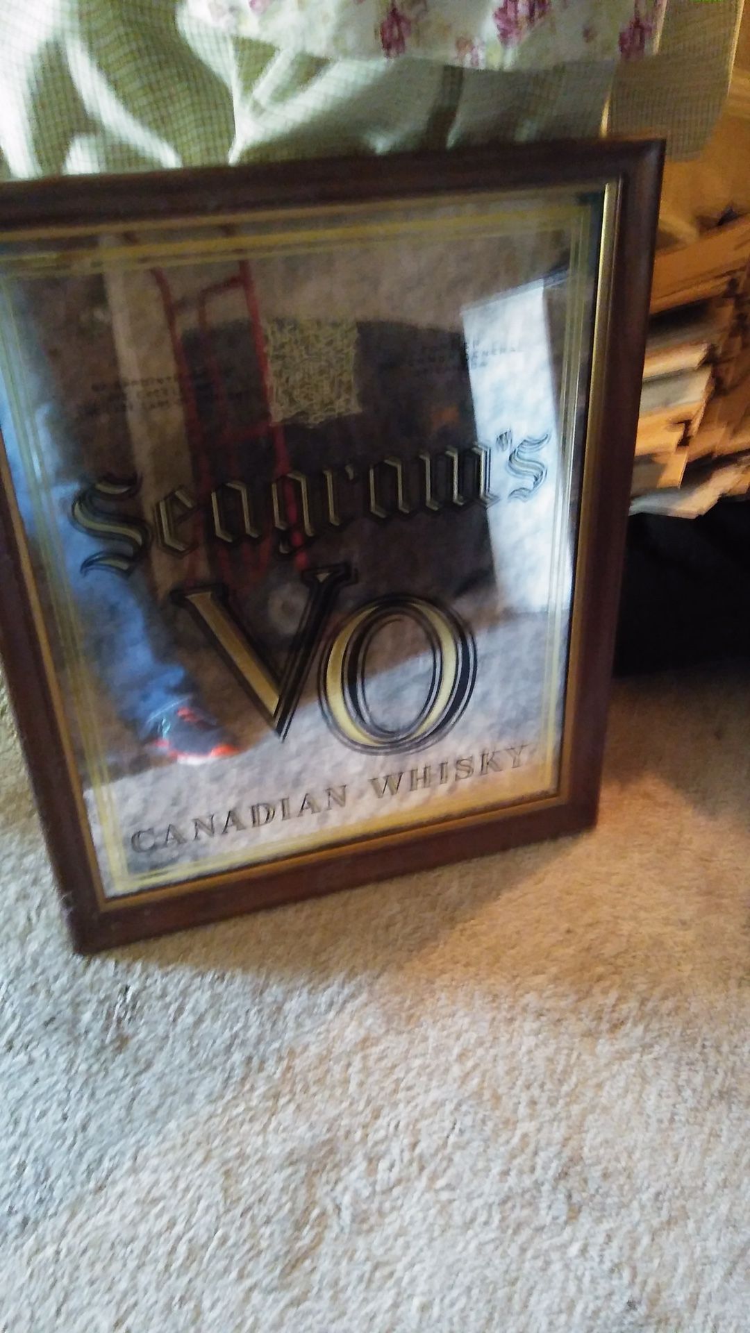 Seagram’s whiskey antique Mirror 