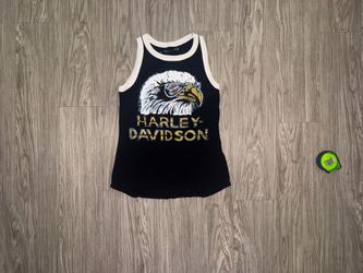 Harley Davidson Tank Top Black Women’s Sz Small Eagle Logo Y2K Biker