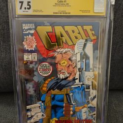 Cable 1 Wraparound Signed By Rob Liefeld CGC 7.5 