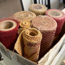 Christmas Burlap And Mesh Rolls