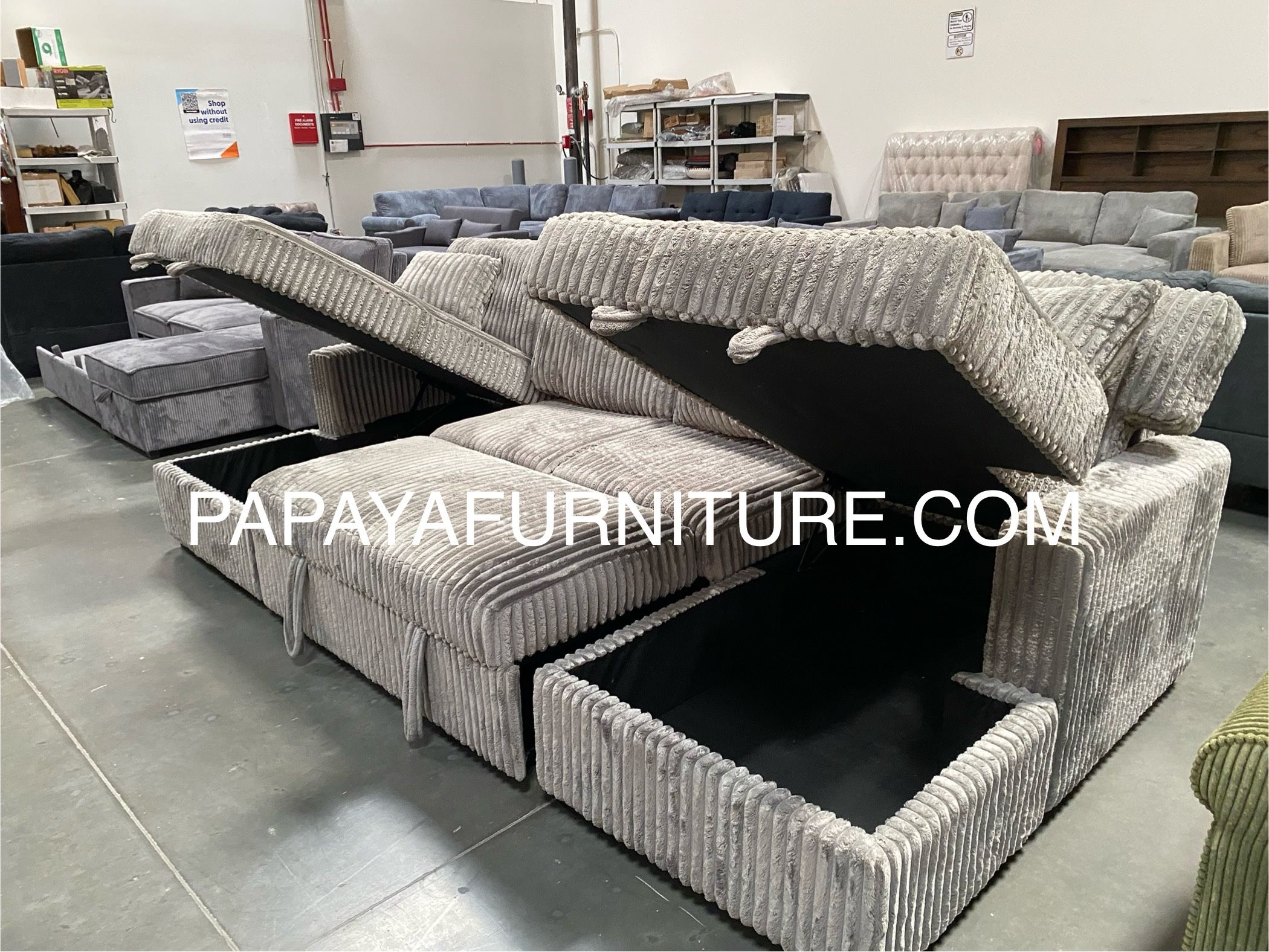 New in box. 120” Large sectional, Sectional sofa With Pull-out Bed, Sofabed, Sofa Bed, Sectional Couch, Corduroy Sectional,Plush Sectional Large Couch