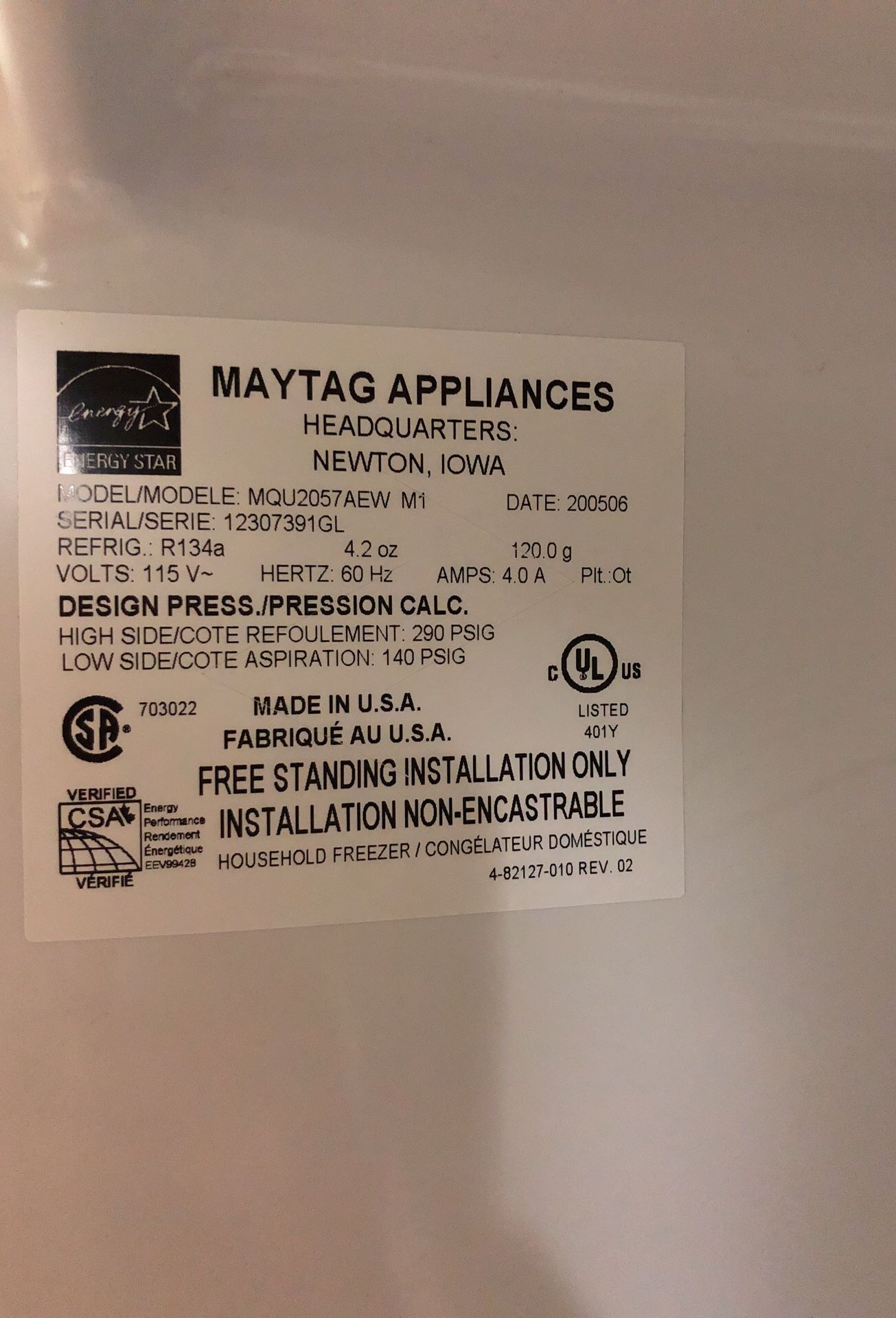 20 cubic foot Maytag upright freezer for Sale in Tempe, AZ - OfferUp
