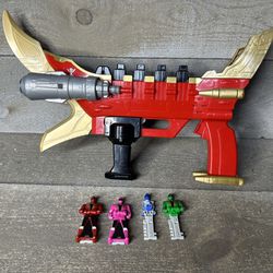 Power Rangers Super Megaforce Cannon Blaster 4 Keys Red pink Green Blue Works