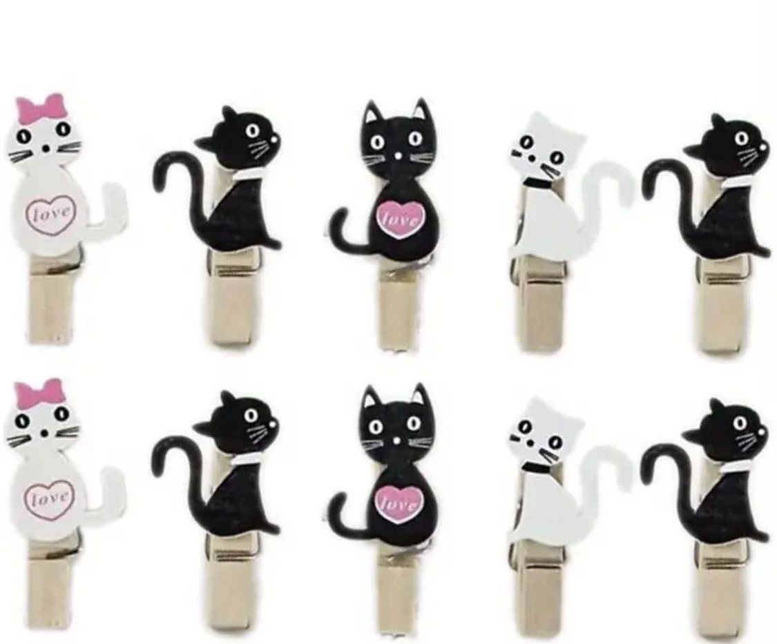 Brand New 10 Pc Kitty Cats Organizing Office Clips 