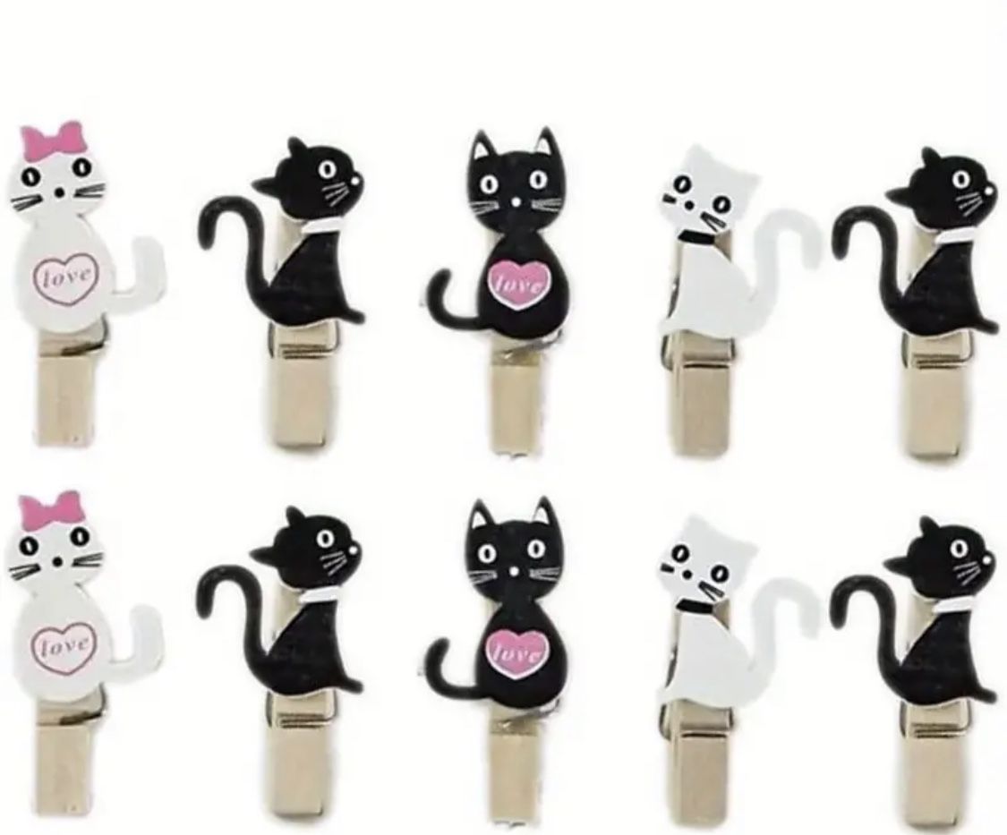 Brand New 10 Pc Kitty Cats Organizing Office Clips