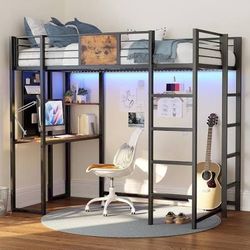 White Loft Bunk Bed 