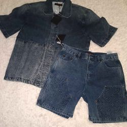 Lois Vuitton Denim XL Shorts Set 