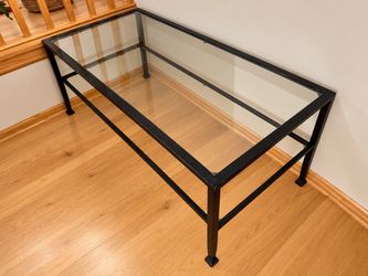 Black Metal and Glass Coffee Table