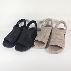 Skechers Slip-ins Martha Stewart: Pier-Lite Black Taupe Black 2 Pair Size 7 NEW