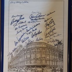 Brooklyn Dodgers Ebbets Field Signed and Framed Lithograph 