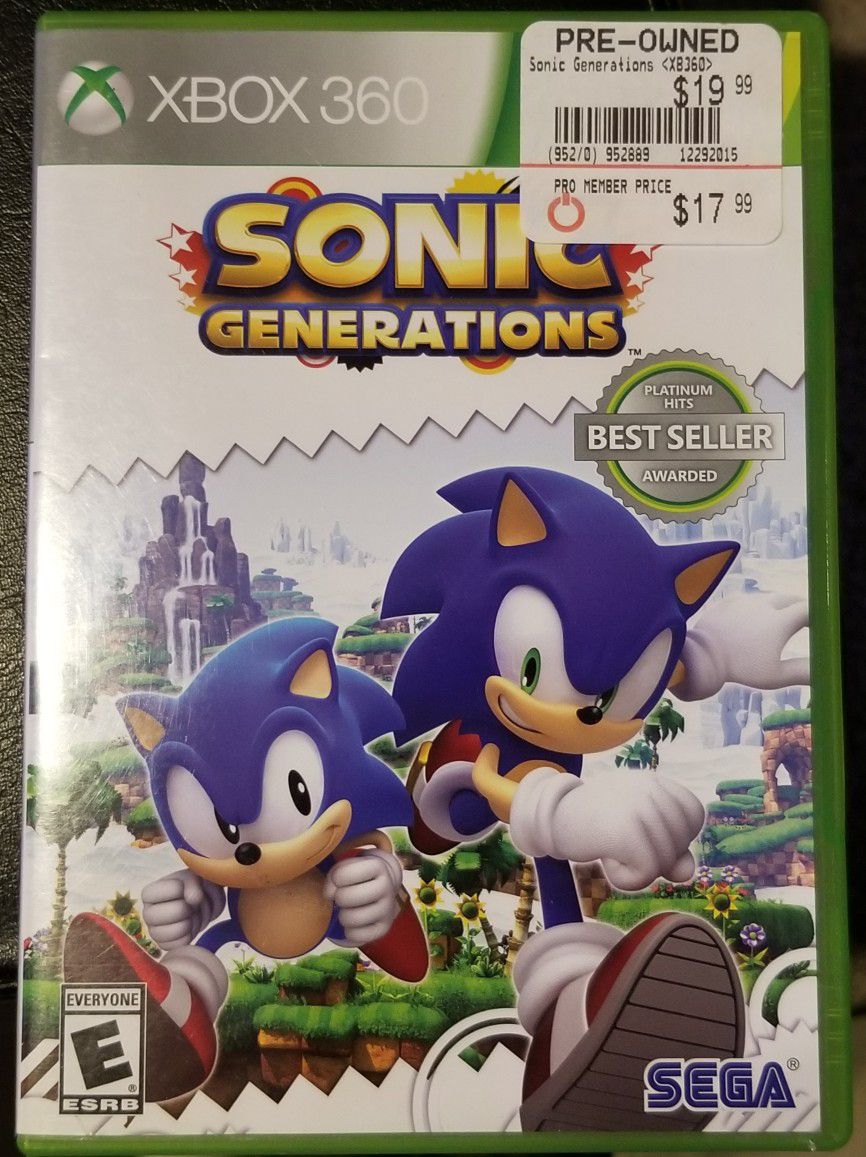 Sonic Generations Xbox 360 Game USED
