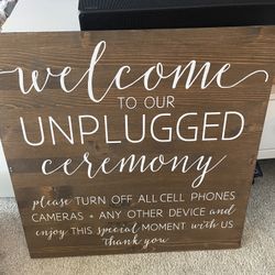 Wedding Ceremony “No Phones” Wood Sign