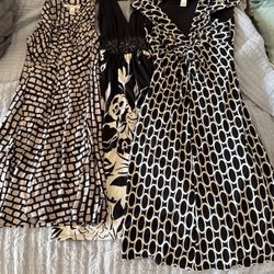 3 Black And White Dresses 1xs, 2sm