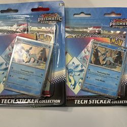 Pokemon prismatic evolutions tech sticker collection x2
