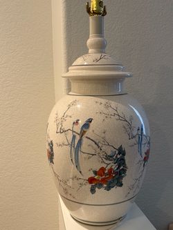 Large Vintage Ceramic Ginger Jar Table Lamp