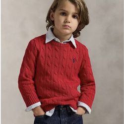 Toddler Ralph Lauren Cable-Knit Cotton Sweater