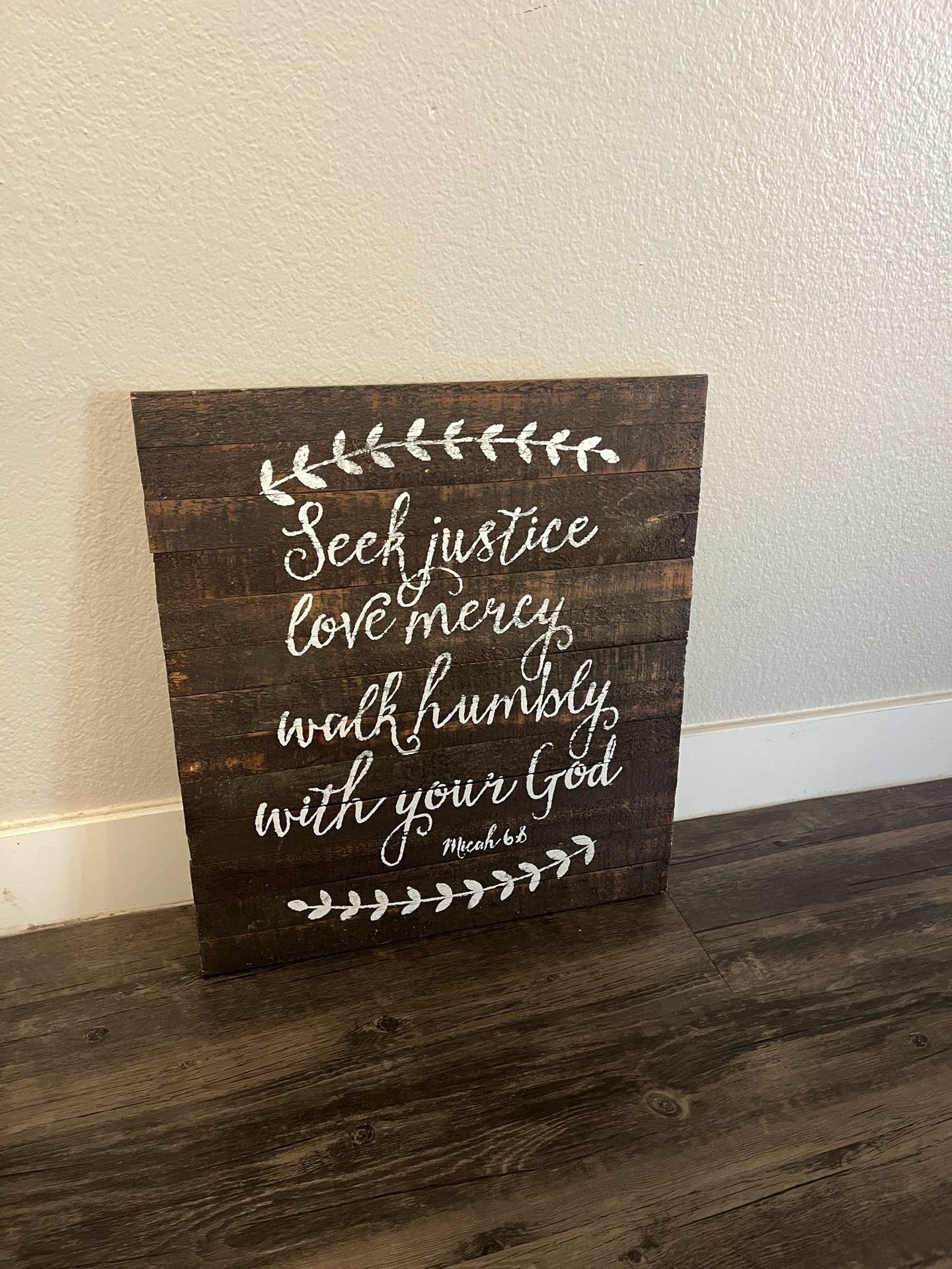 Micah 6:6 Wooden Sign Decor