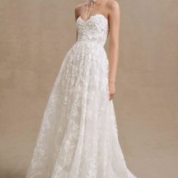 Jenny Yoo Madeline Corset A-Line Strapless Lace Wedding Gown Size 14