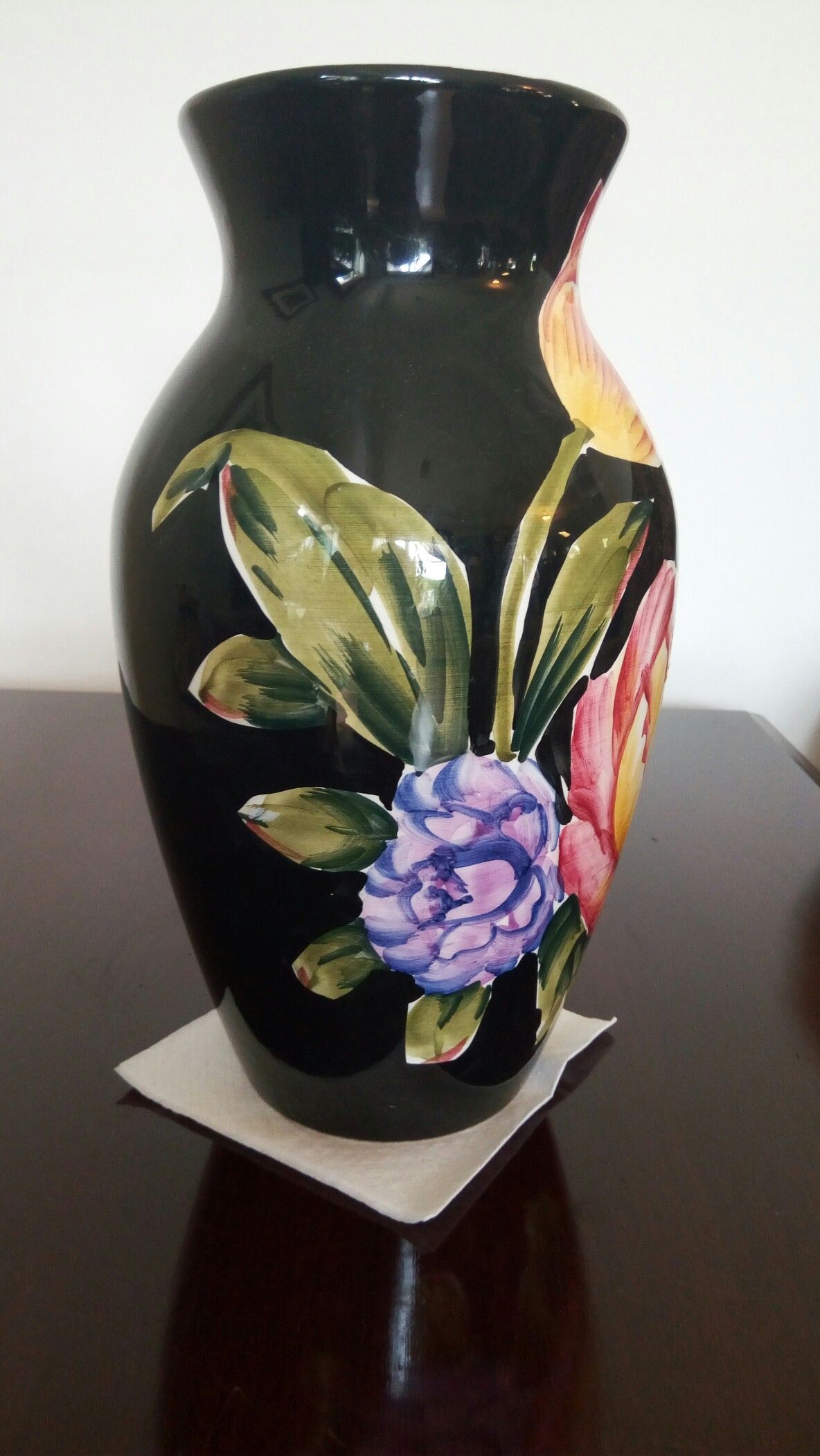 Ancora Handpainted Flowered Vase