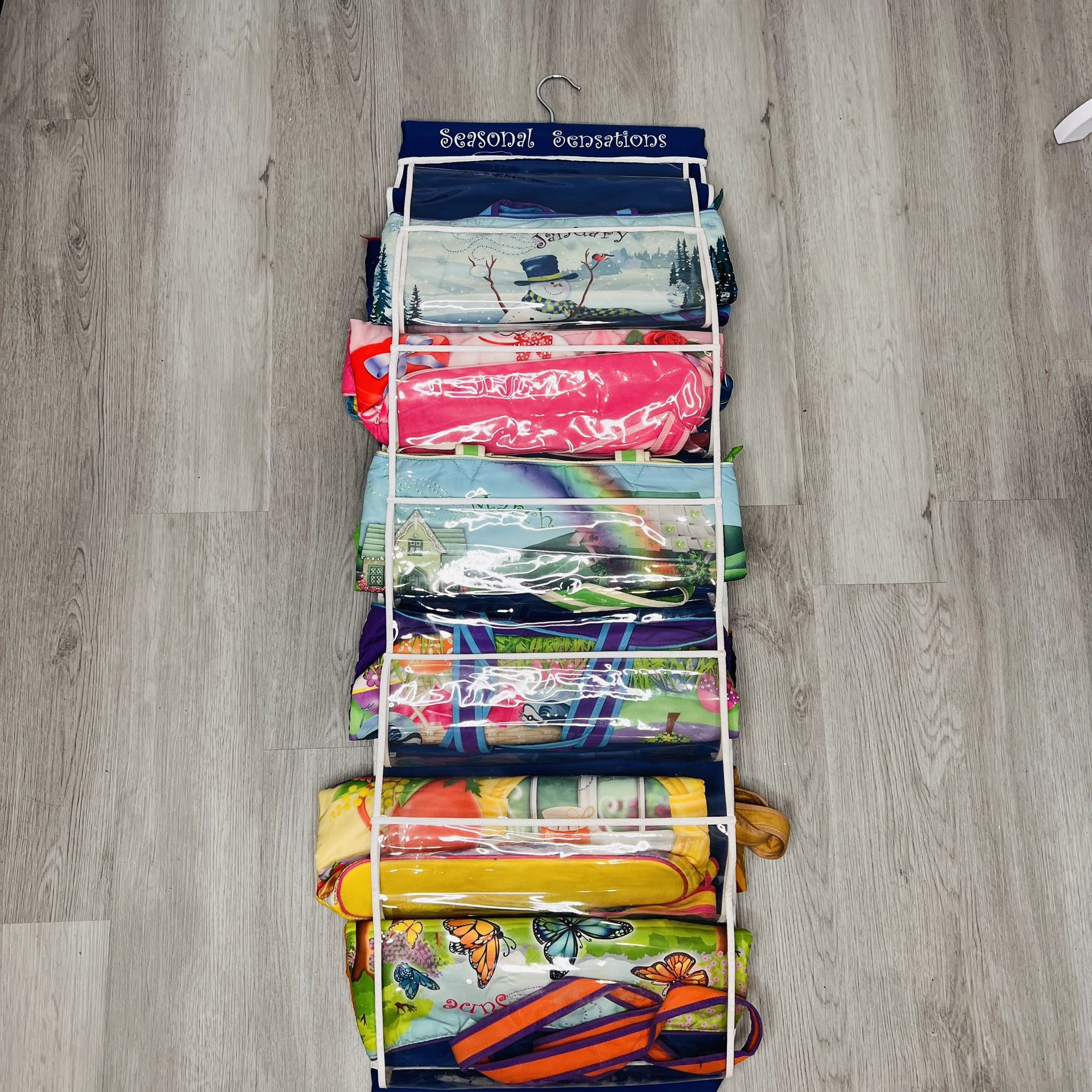 Rare Vintage tote Bags for each month with storage hanger bag- Missing December