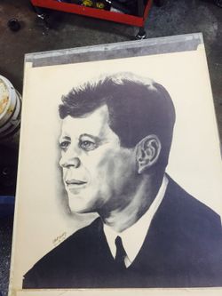 John f kennedy hand painted art piece