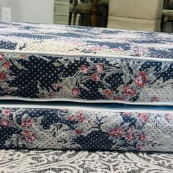 The mattress is clean; it was used only with a cover. It is firm.