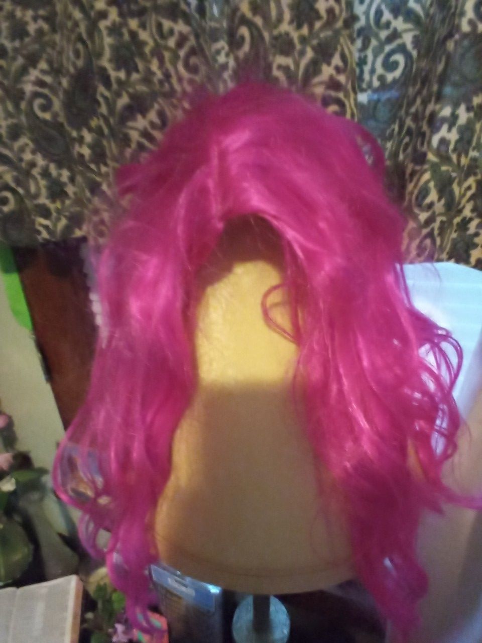 Neon pink wig