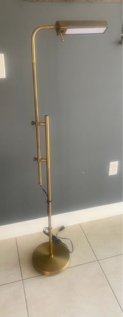 Gold Metal LED Floor Task Lamp